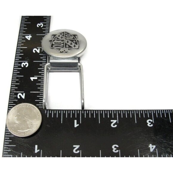 Vintage Silver Tone Crest Money Clip Men Wallet ID Credit Card Holder - Picture 8 of 13